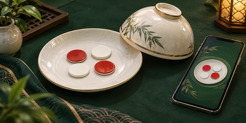 Minh họa điện thoại, đĩa và bốn quân xóc đĩa