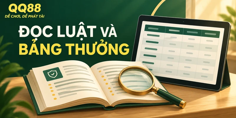 Minh họa kiểm tra luật chơi, bảng thưởng và chi phí trước khi xác nhận thao tác